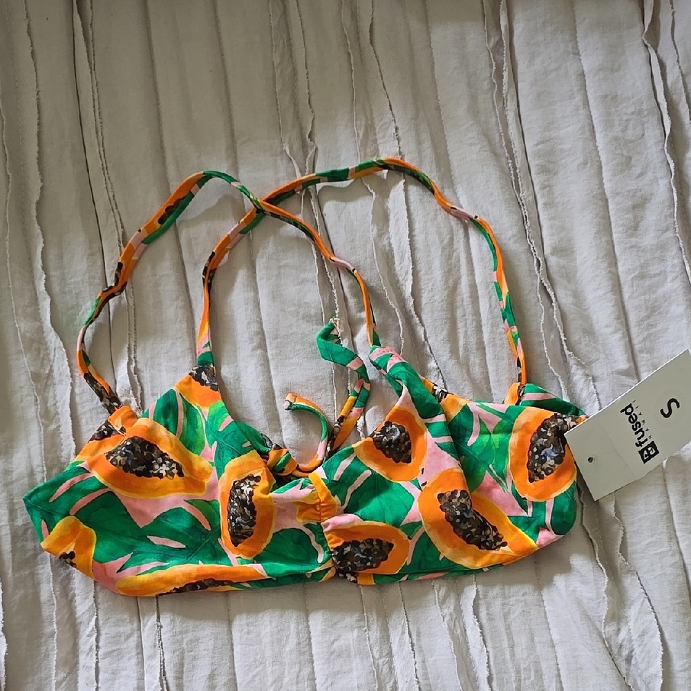 Tropical Print Bikini Top